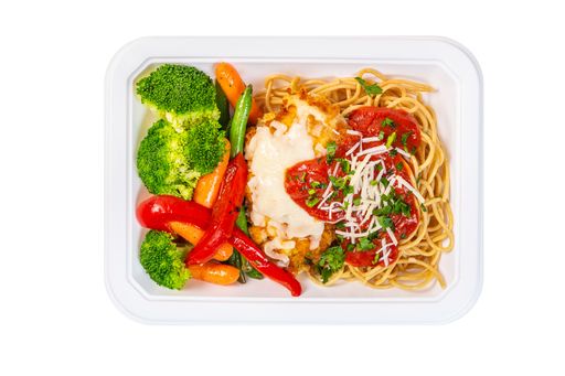 Chicken Parmigiana w Spaghetti Marinara (DL Care Meals)